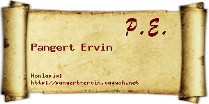 Pangert Ervin névjegykártya